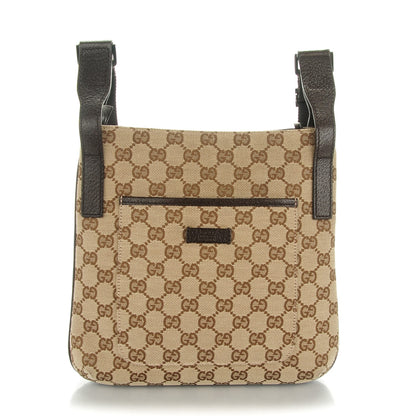 Gucci Monogram Flat Messenger Bag Dark Brown 1 of 7