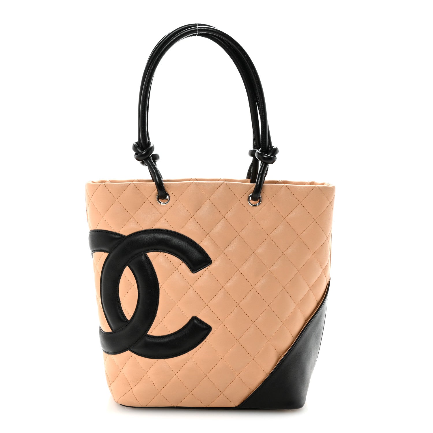 Chanel Calfskin Quilted Medium Cambon Tote Beige Black 1 of 9
