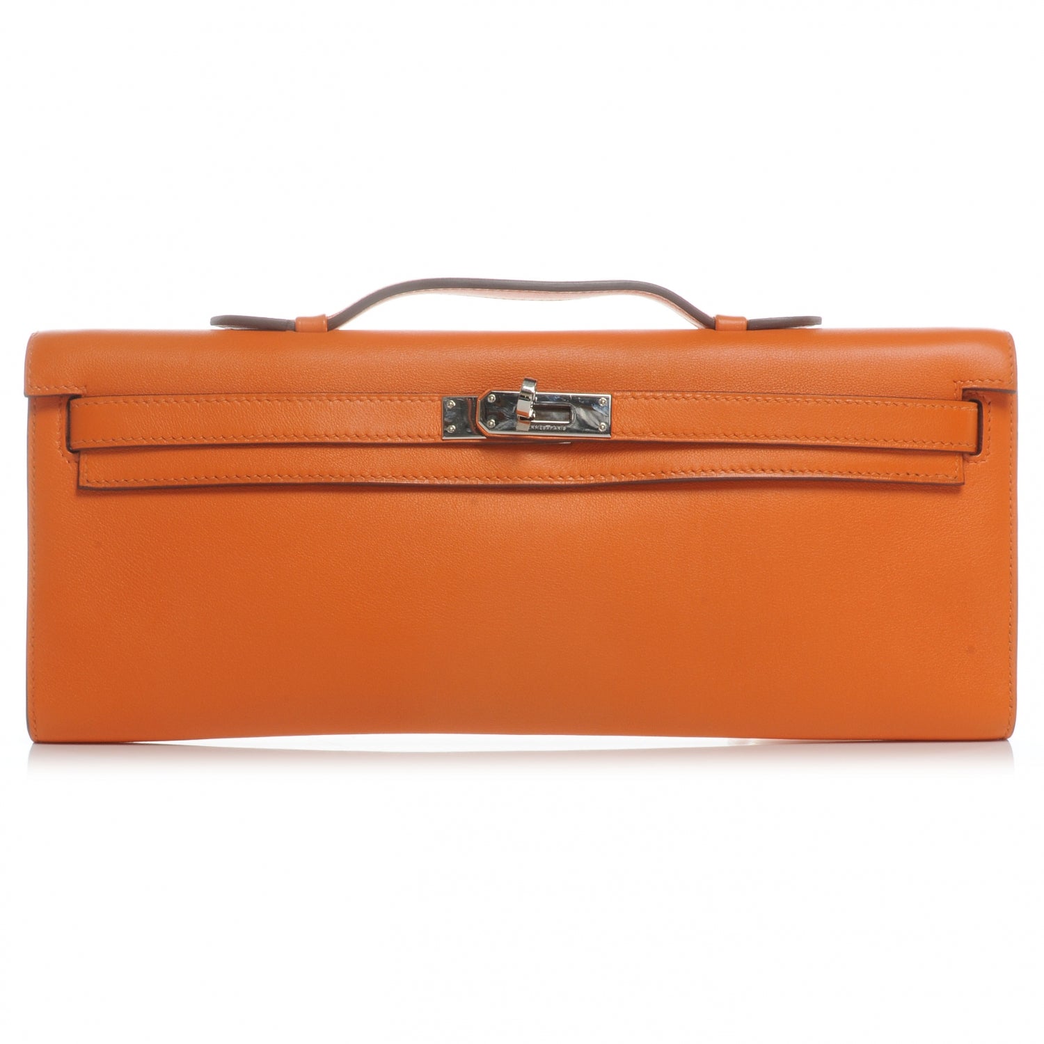 Hermes Swift Kelly Cut Clutch Pochette Orange 1 of 8