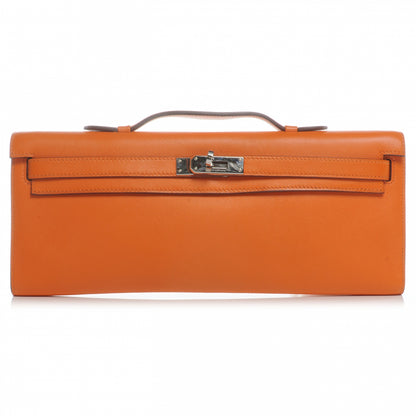 Hermes Swift Kelly Cut Clutch Pochette Orange 1 of 8