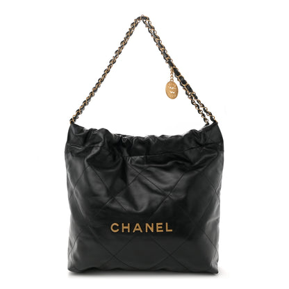 Chanel Shiny Calfskin Quilted Small Chanel 22 Black 1 of 11