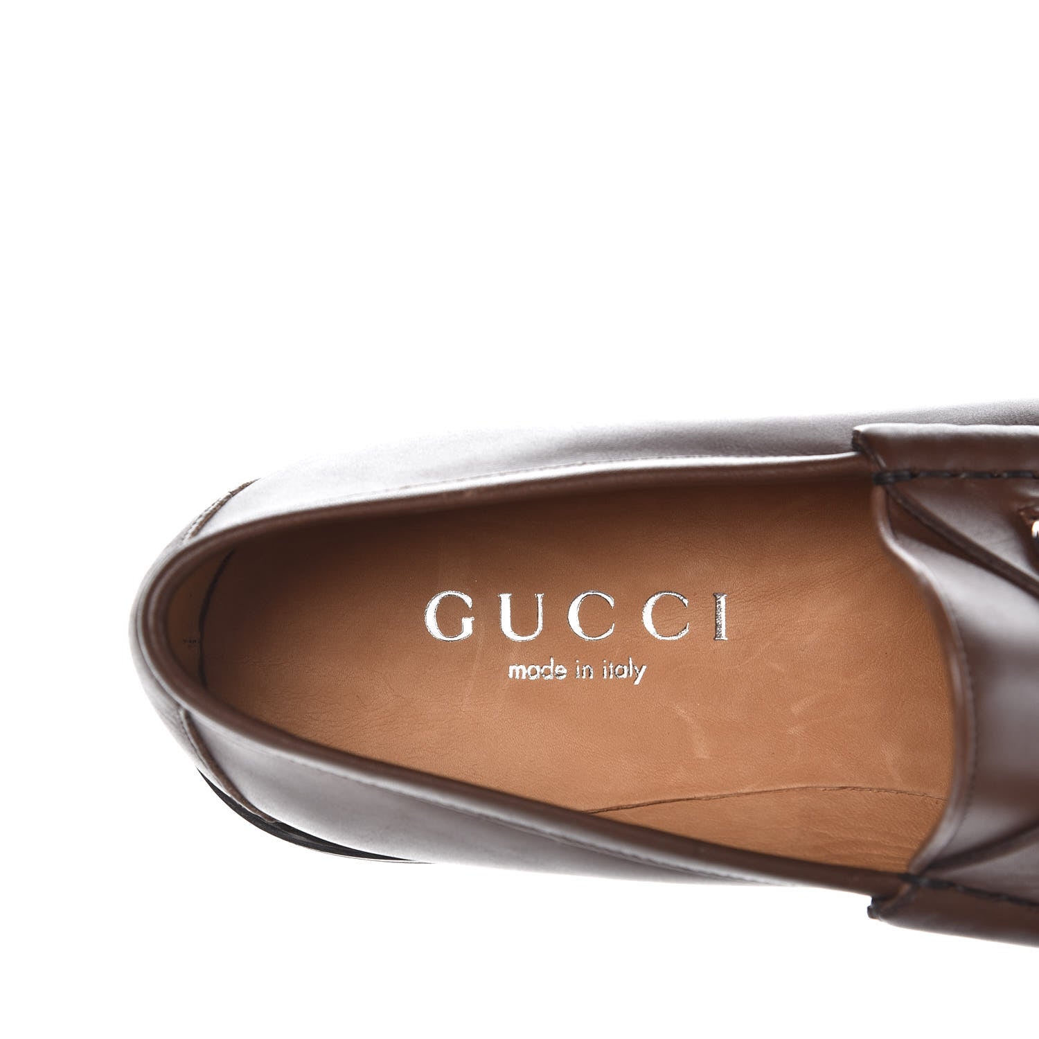 Gucci Laredo Calfskin Mens Horsebit Lug Sole Loafers 10.5 Brown 7 of 8