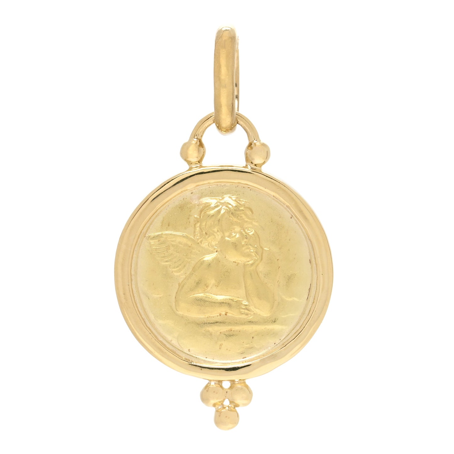 18K Yellow Gold 16mm Angel Pendant