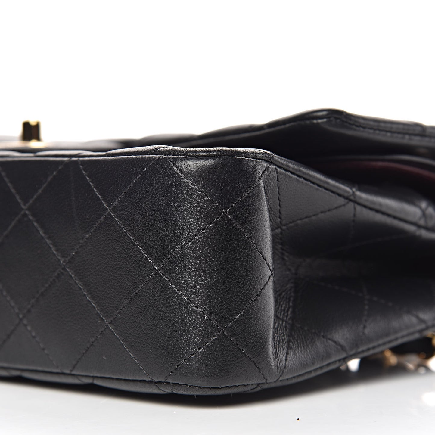 Lambskin Quilted Medium Double Flap Black