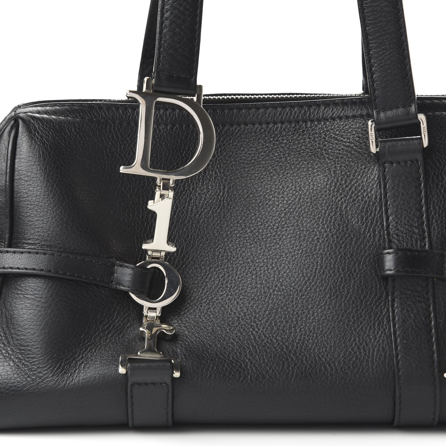 Calfskin Logo Charms Boston Black