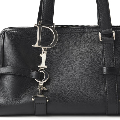 Christian Dior Calfskin Logo Charms Boston Black 10 of 10