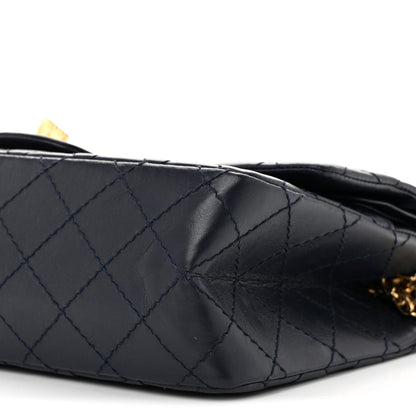 Chanel Aged Calfskin Quilted 2.55 Reissue 225 Flap Navy 10 of 14