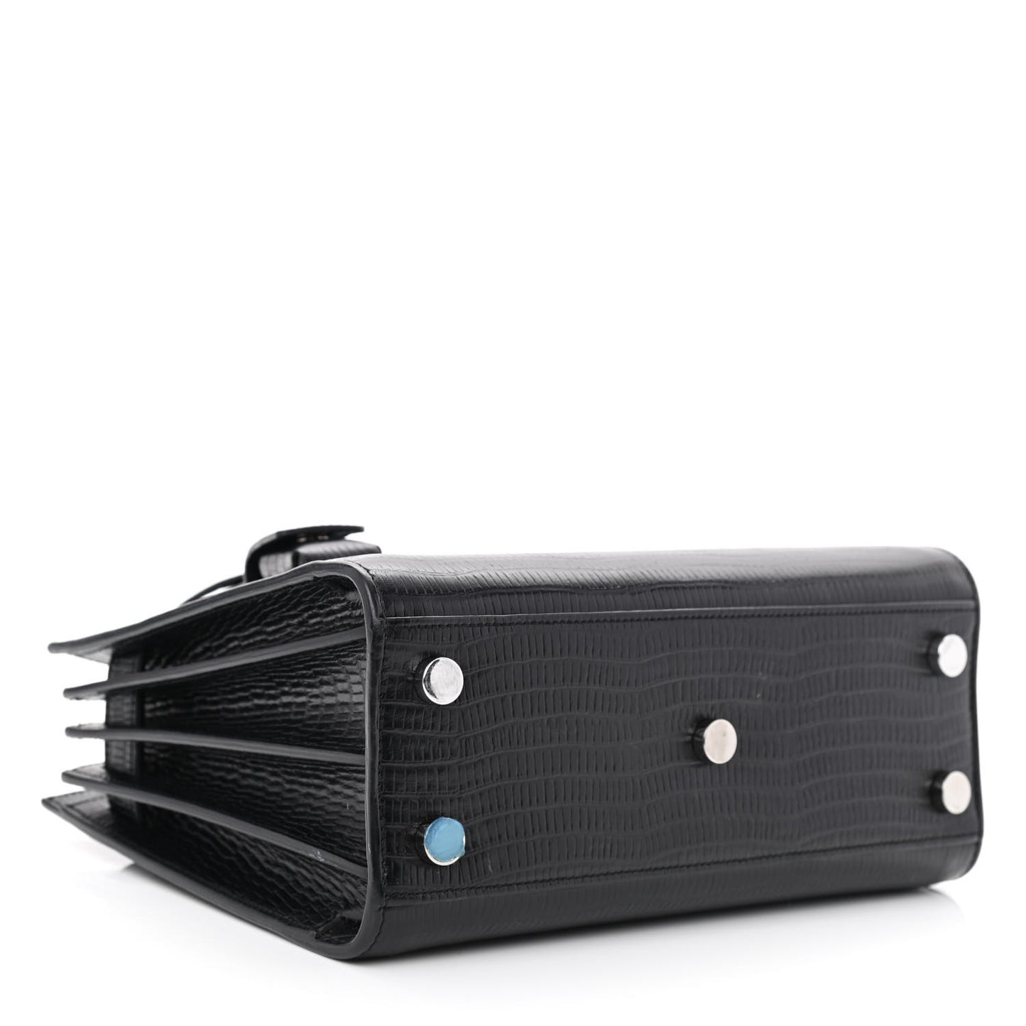 Calfskin Lizard Embossed Nano Sac De Jour Black
