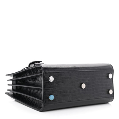 Saint Laurent Calfskin Lizard Embossed Nano Sac De Jour Black 4 of 10