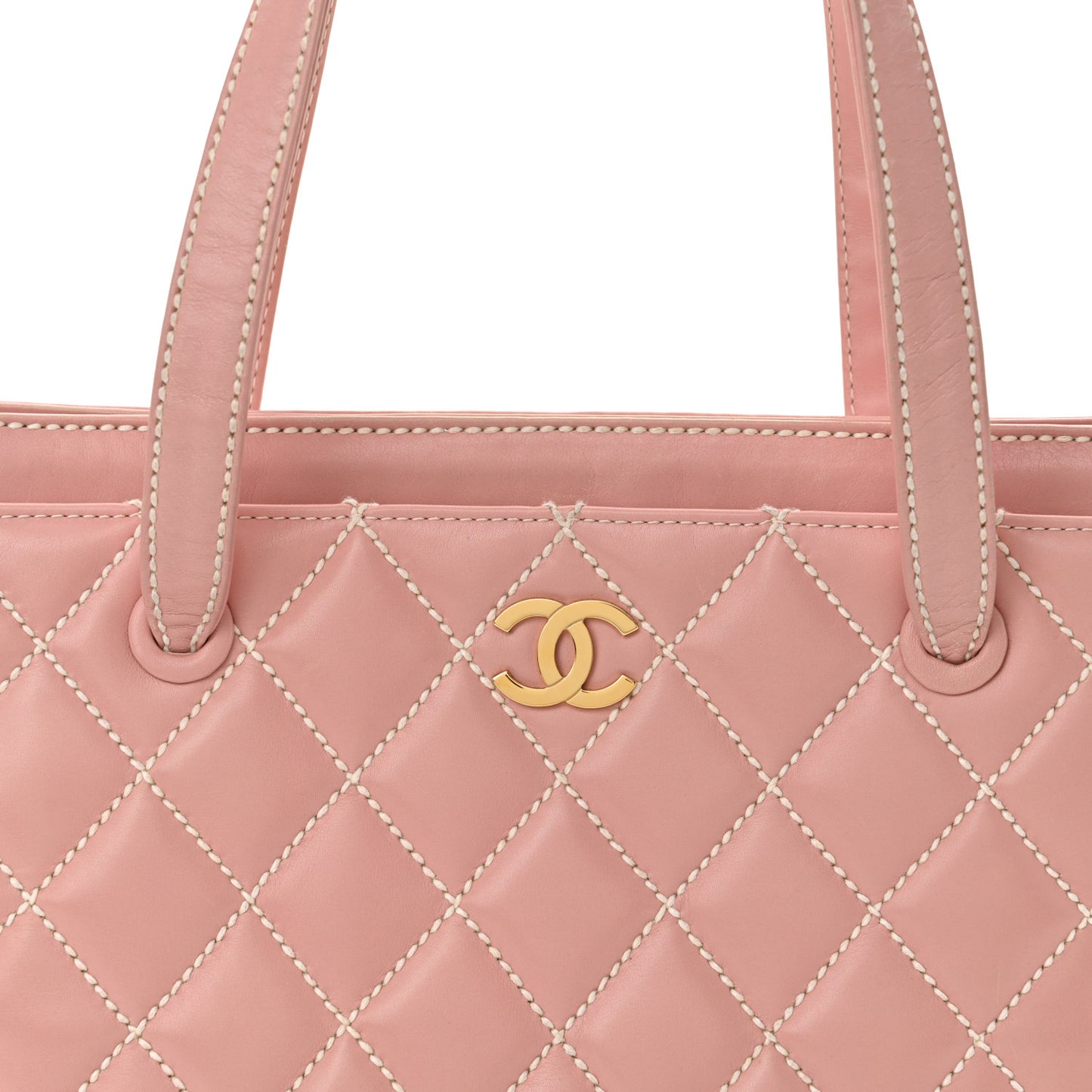 Calfskin Wild Stitch Tote Pink