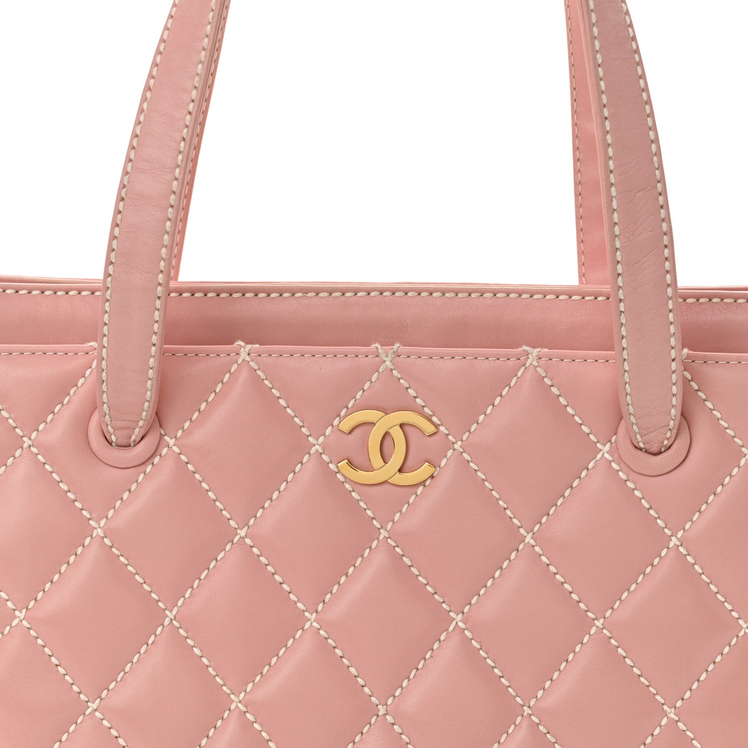 Chanel Calfskin Wild Stitch Tote Pink 8 of 16