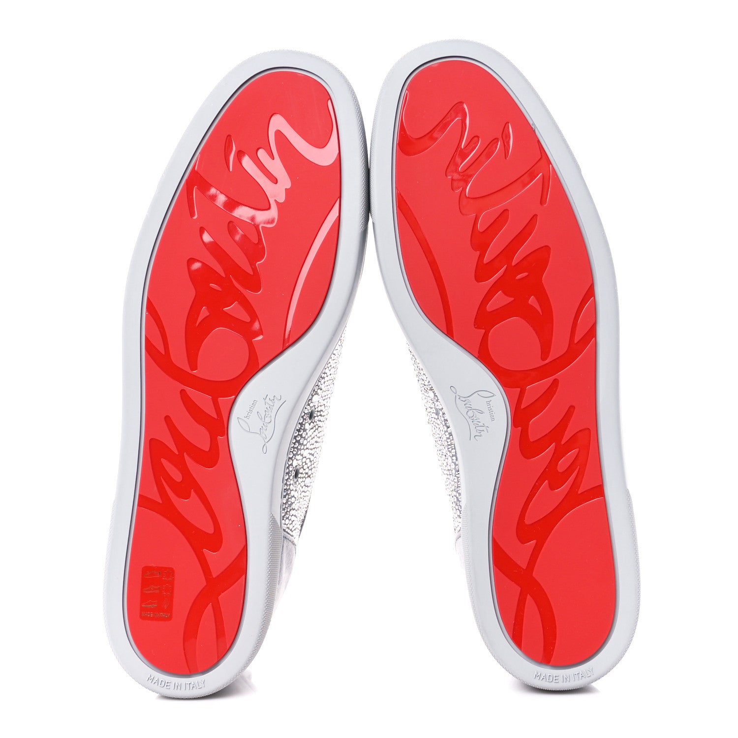 Christian Louboutin Veau Velours Strass Mens Louis Junior Flat Sneakers 44.5 Cry Blue Shade 5 of 10
