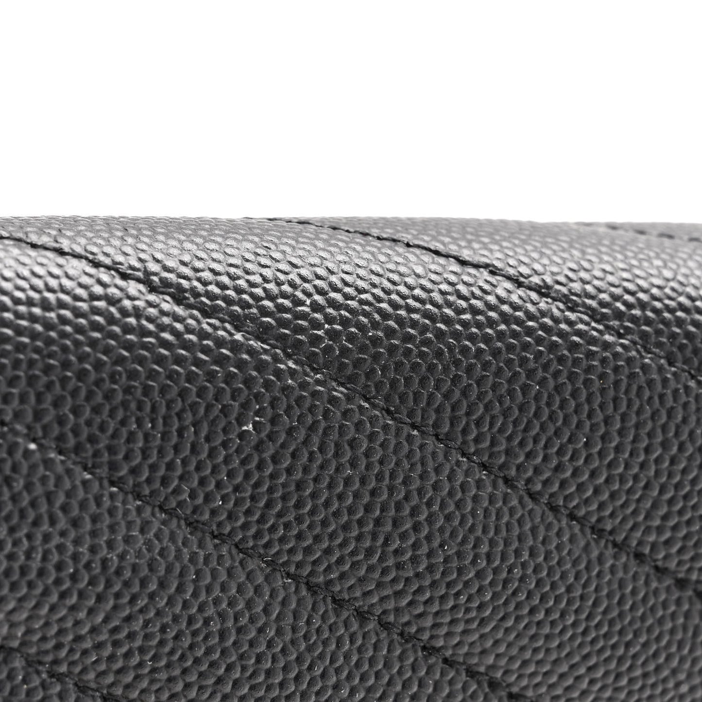 Grain De Poudre Matelasse Chevron Monogram Chain Wallet Black