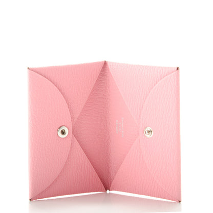 Hermes Chevre Mysore Calvi Card Case Rose Confetti 5 of 8