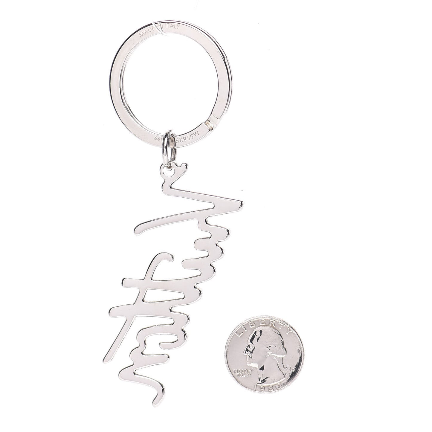 Metal Autograph Key Holder Silver