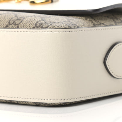 Gucci GG Supreme Monogram Small Horsebit 1955 Shoulder Bag Beige Mystic White 9 of 15