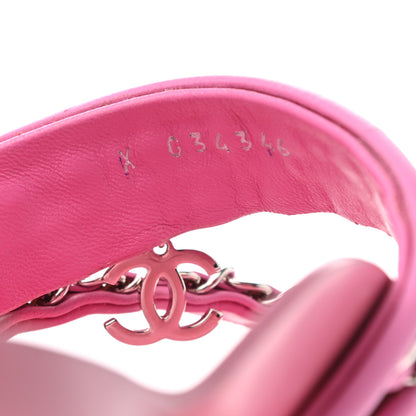 Chanel Calfskin Chain CC Thong Flat Sandals 39 Pink 8 of 11
