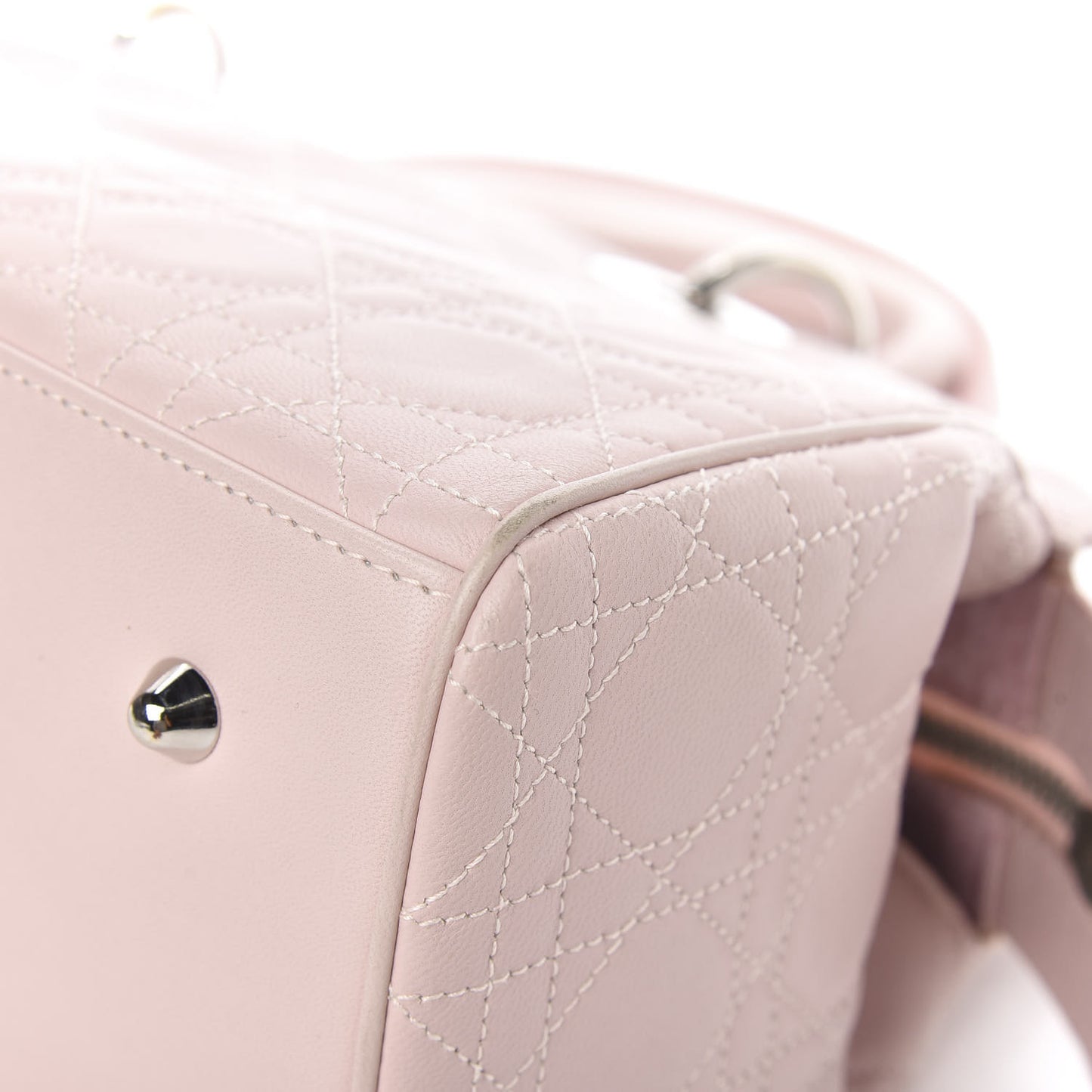 Lambskin Cannage Soft Lady Dior Satchel Light Pink