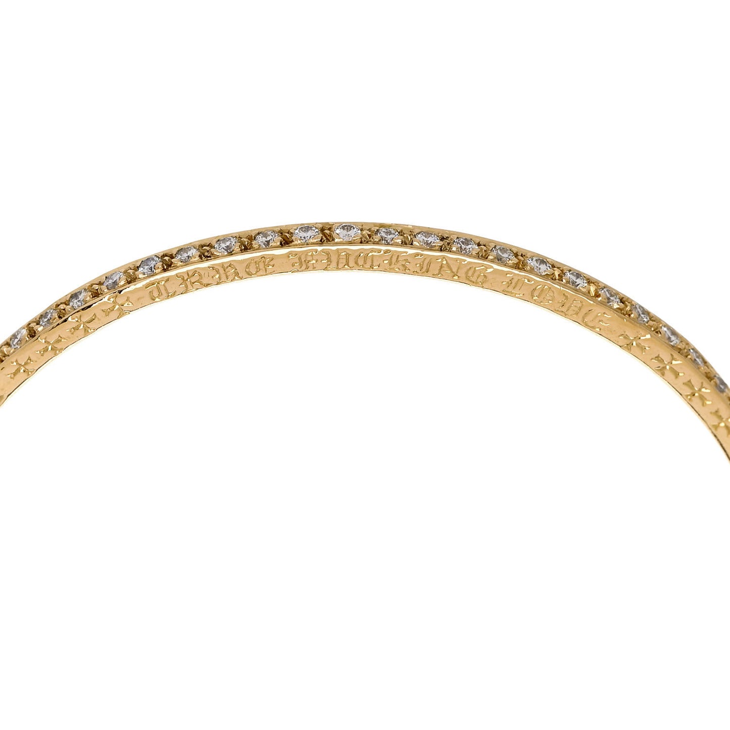 22K Yellow Gold Diamond True Love Bangle Bracelet