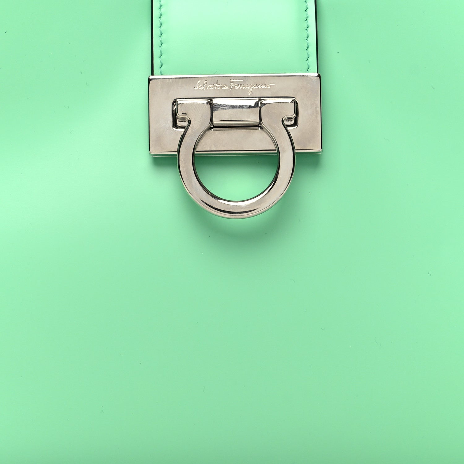Salvatore Ferragamo Calfskin Trifolio Shoulder Bag Light Green 10 of 13