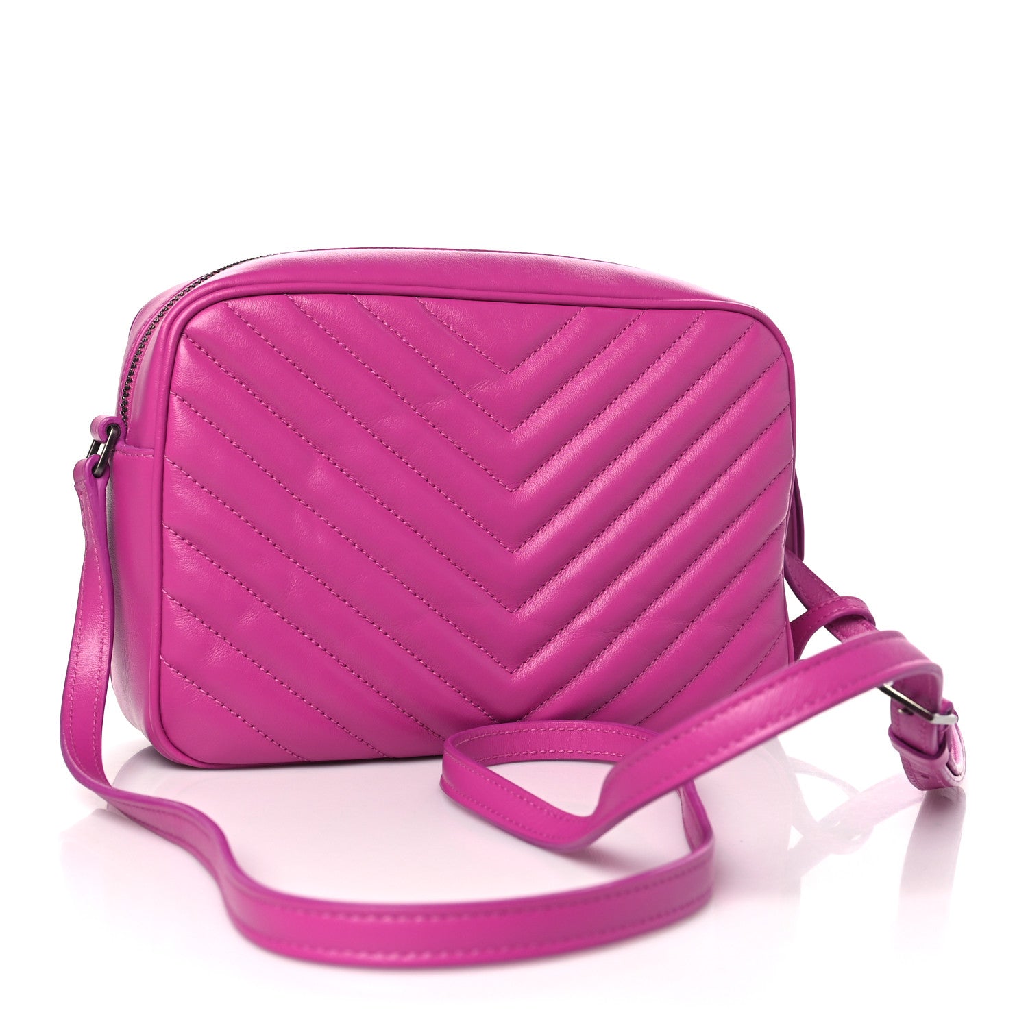 Saint Laurent Calfskin Matelasse Monogram Lou Camera Bag Electric Fuchsia 3 of 11
