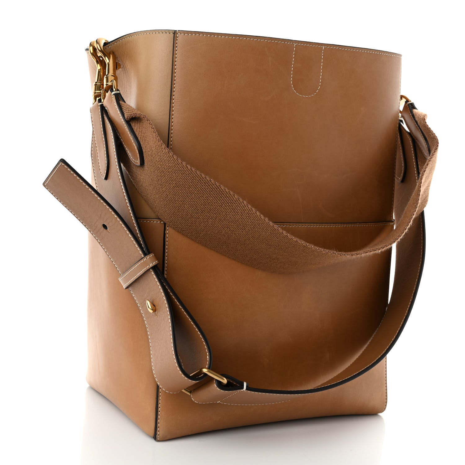 Celine Natural Calfskin Sangle Bucket Bag Light Camel 3 of 11