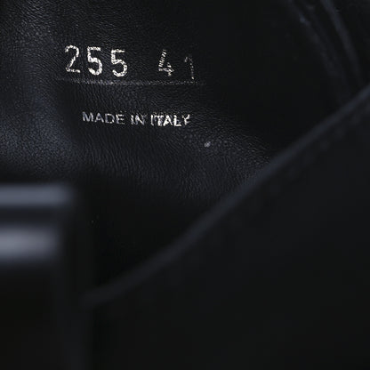 Prada Spazzolato Rois Re-Nylon Metal Triangle Logo Monolith Pouch Pocket 55mm Boots 41 Black 9 of 14