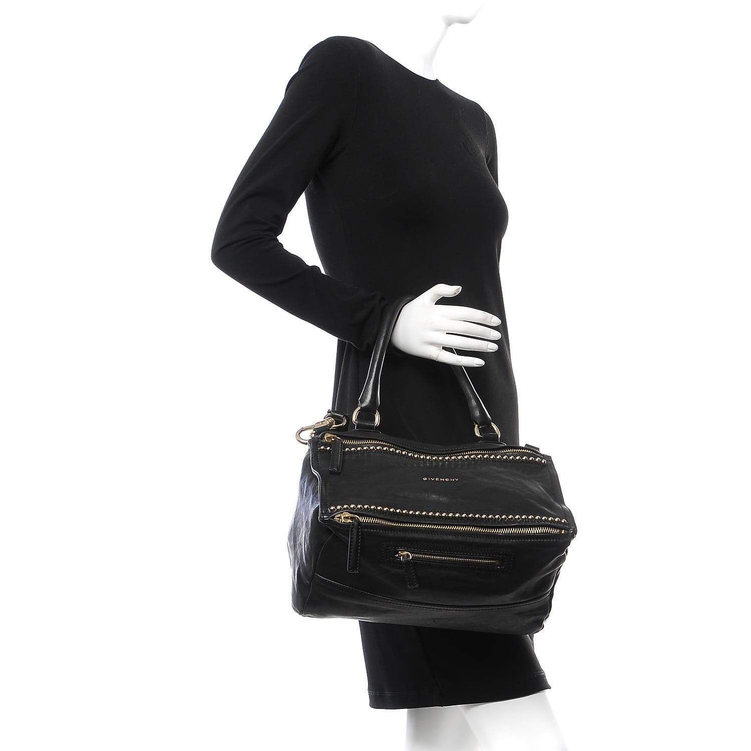 Givenchy Washed Lambskin Medium Studded Pandora Black 3 of 8
