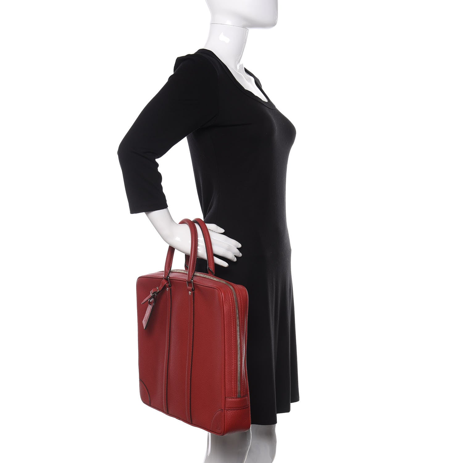 Louis Vuitton Taurillon Porte-Documents Voyage Rouge 2 of 11