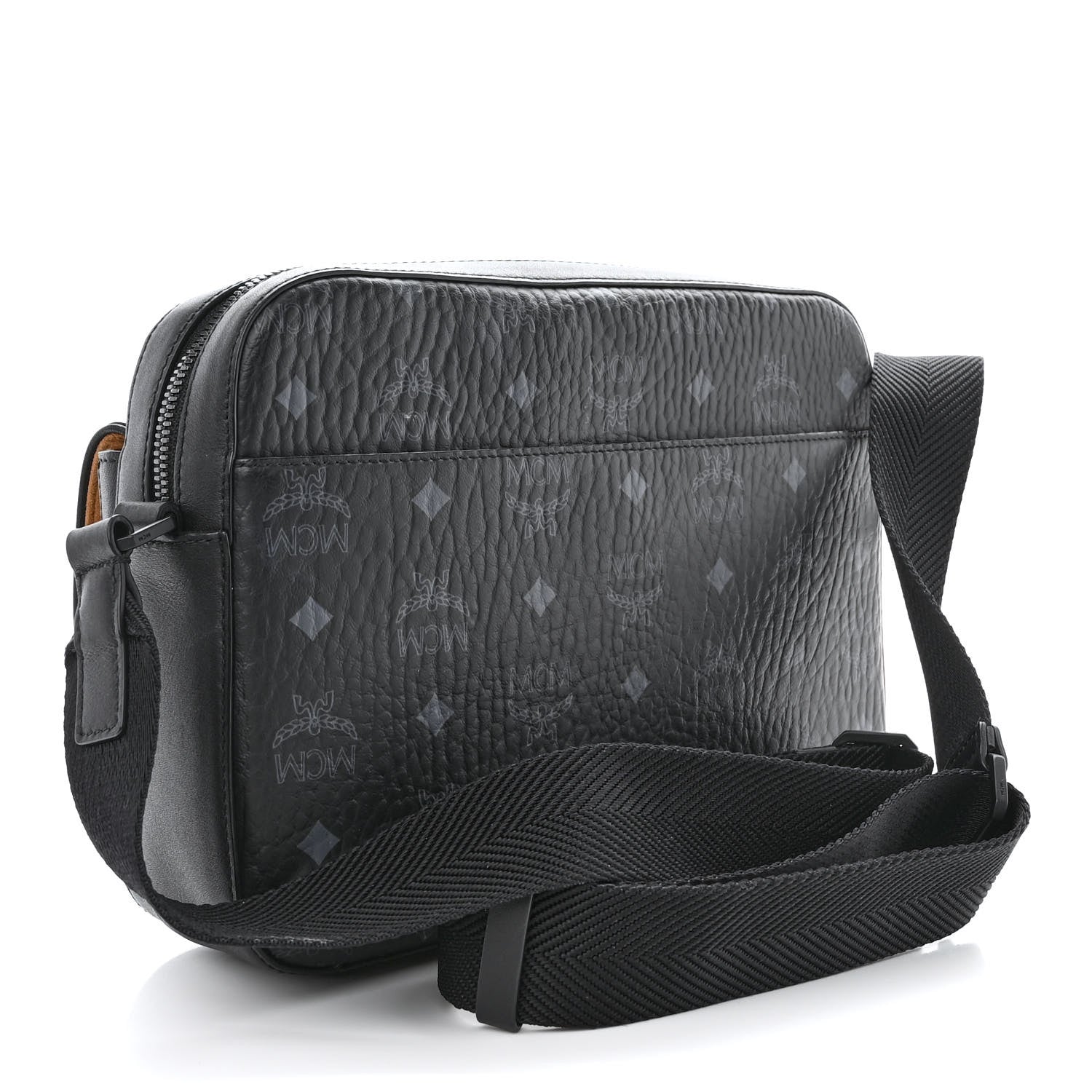 MCM Visetos Monogram Medium Aren Crossbody Black 3 of 9