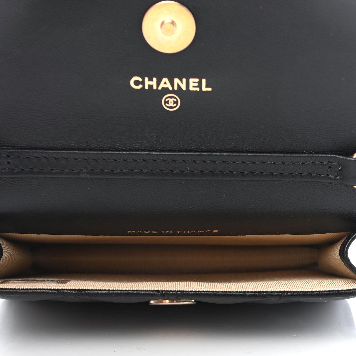 Chanel Lambskin Quilted Pearl Crush Clutch With Chain Black 4 of 4