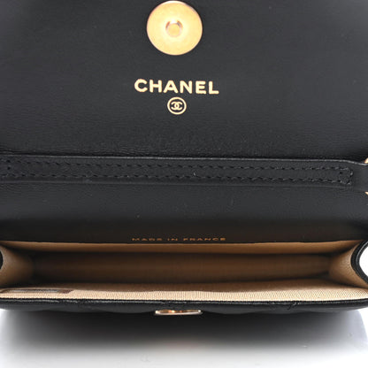 Chanel Lambskin Quilted Pearl Crush Clutch With Chain Black 4 of 4