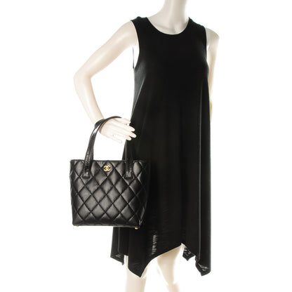 Chanel Calfskin Wild Stitch Tote Black 2 of 7