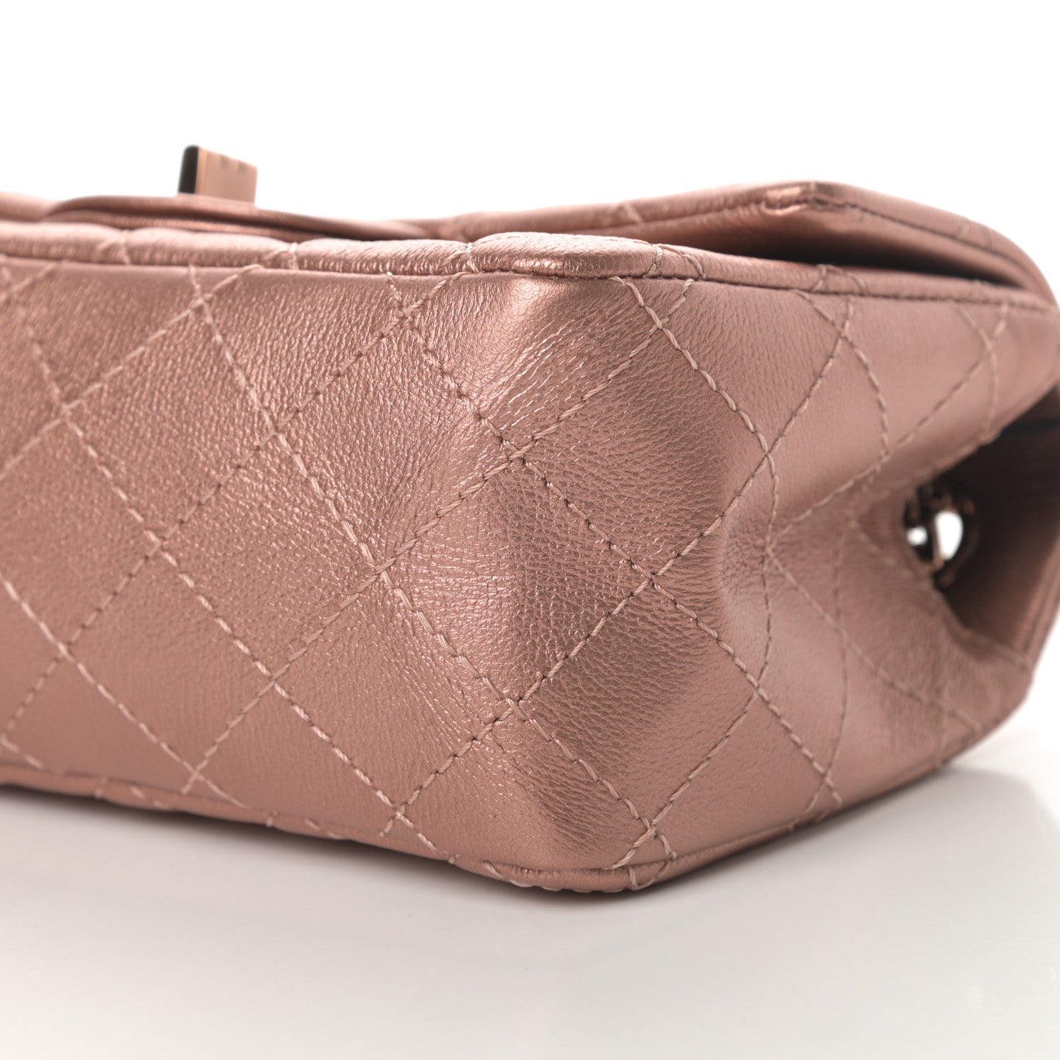 Chanel Metallic Grained Calfskin Quilted 2.55 Reissue Mini Flap Copper Pink 10 of 11