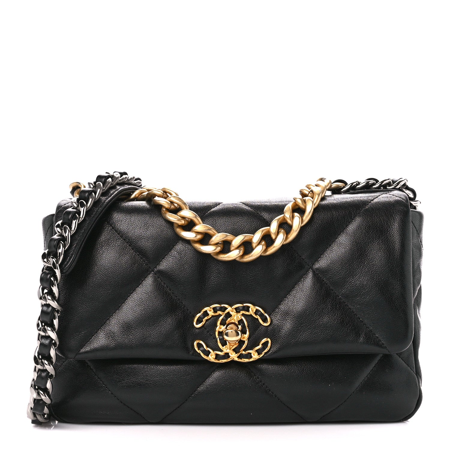 Chanel Goatskin Quilted Medium Chanel 19 Flap Black 1 of 11