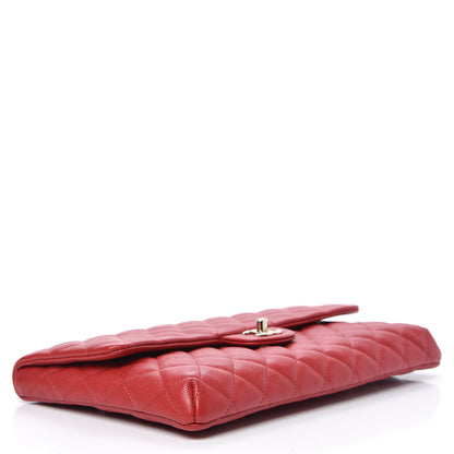 Chanel Caviar Quilted Flap Clutch Red 4 of 9