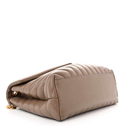 Saint Laurent Calfskin Y Quilted Monogram Medium Loulou Chain Satchel Taupe 4 of 11