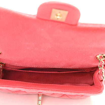 Chanel Velvet Quilted Mini Rectangular Pearl Crush Flap Coral 5 of 12