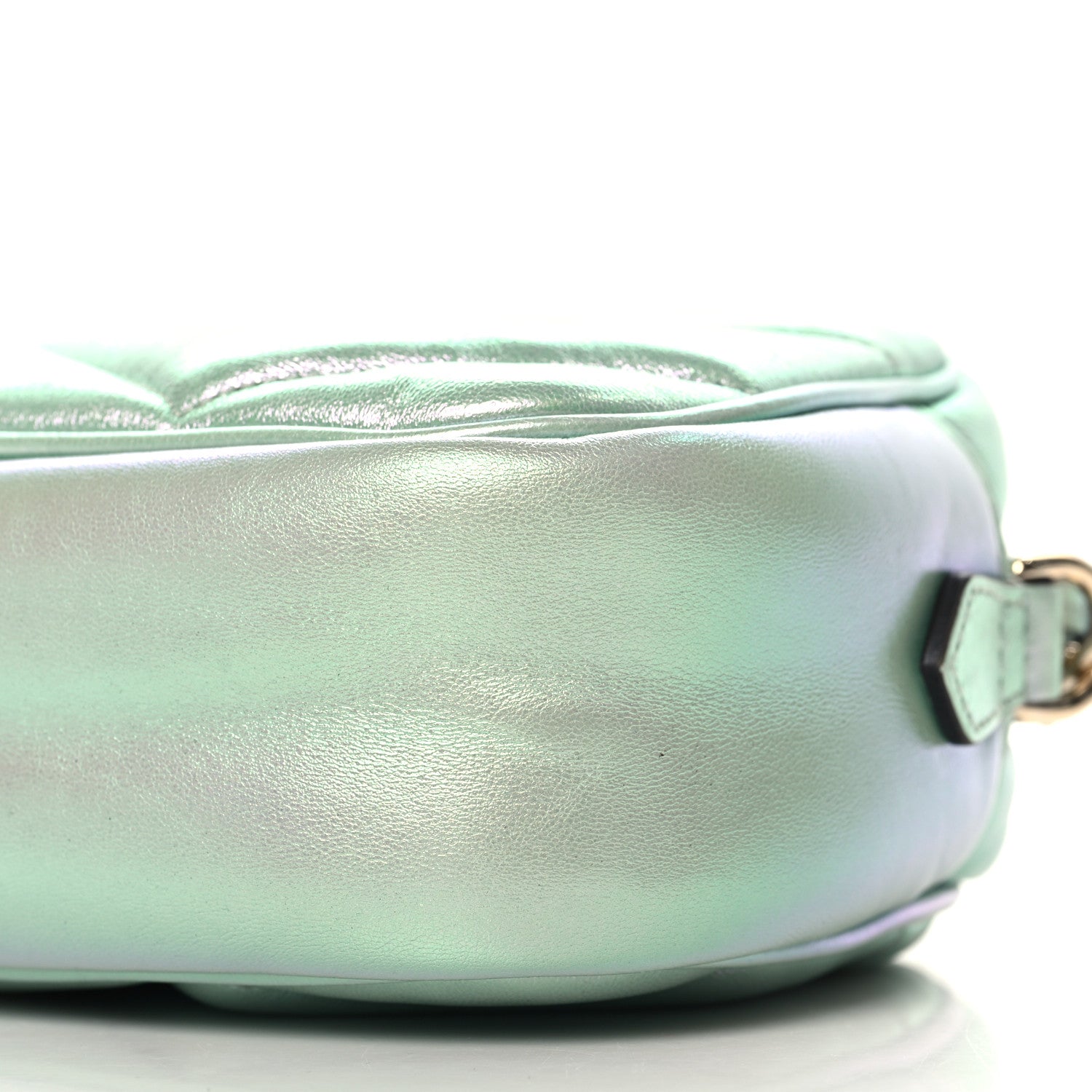 Gucci Iridescent Nappa Chevron Matelasse Small GG Marmont Chain Shoulder Bag Iridescent Salvy Green 10 of 10