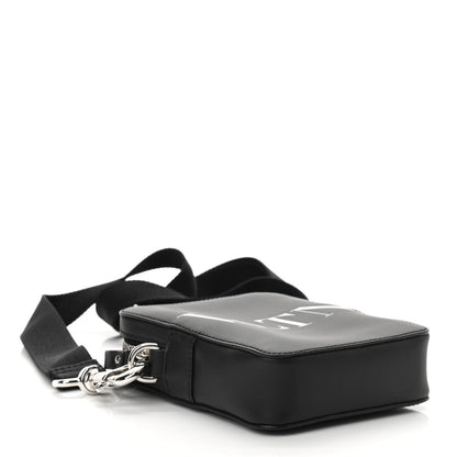 Valentino Garavani Calfskin VLTN Print Messenger Bag Black 4 of 9