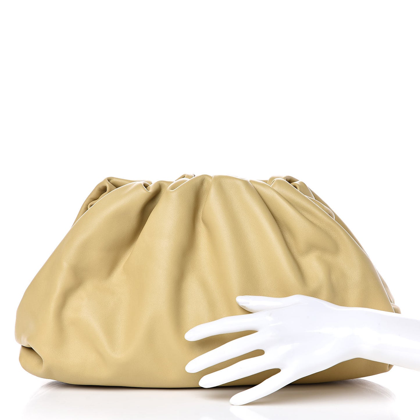 Smooth Butter Calf The Pouch Oversized Clutch Tapioca