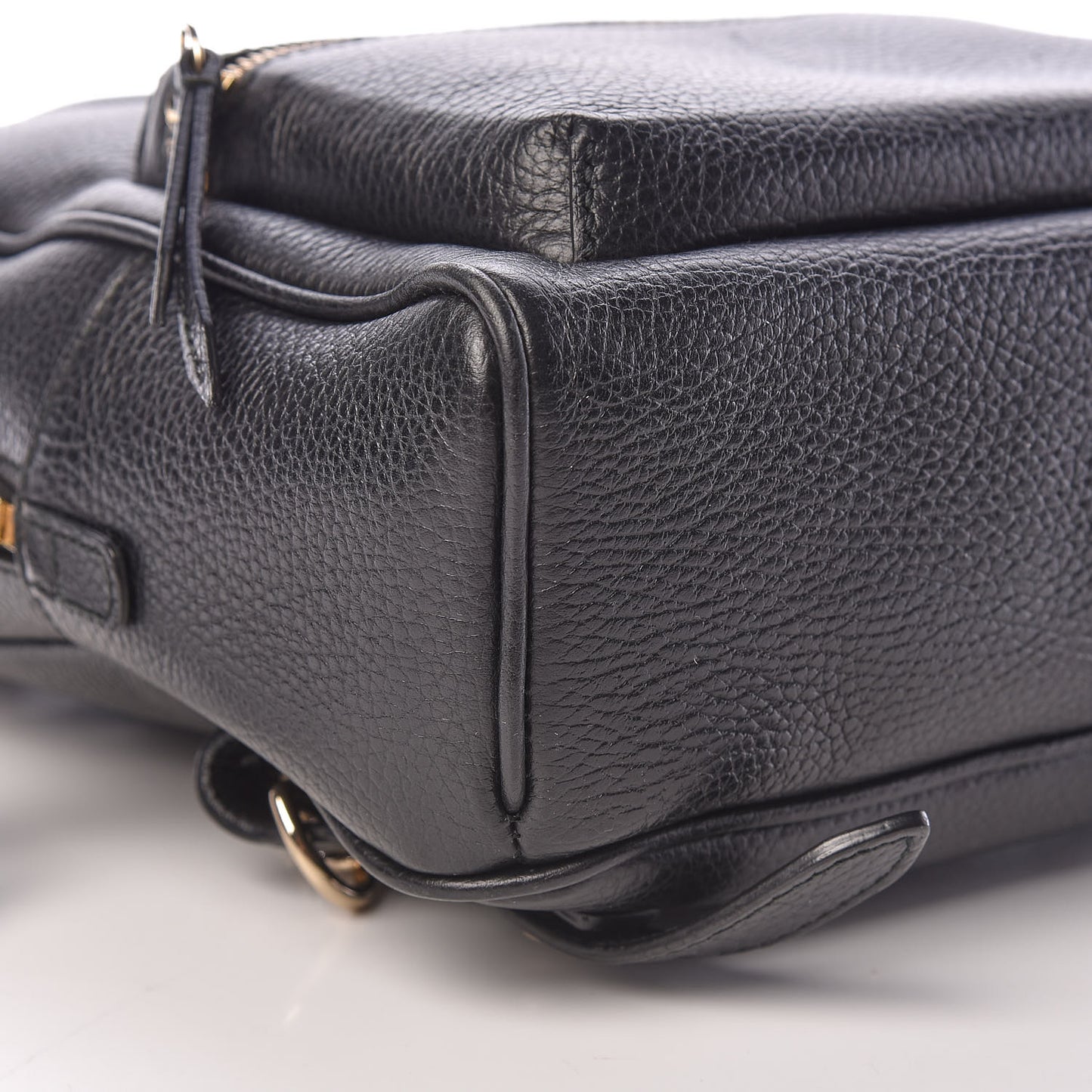 Pebbled Calfskin Soho Chain Backpack Black