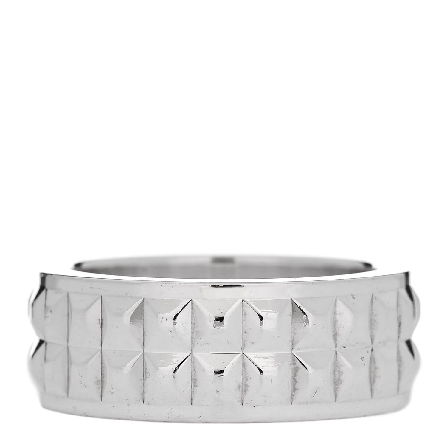 Tiffany Sterling Silver Two Row Diamond Point Band Ring 55 7.25 3 of 4