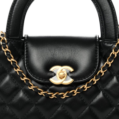 Chanel Shiny Aged Calfskin Quilted Nano Kelly Shopper Black Black 8 of 11