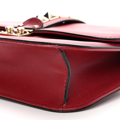 Valentino Garavani Vitello Medium Glam Lock Rockstud Flap Rubino 9 of 13