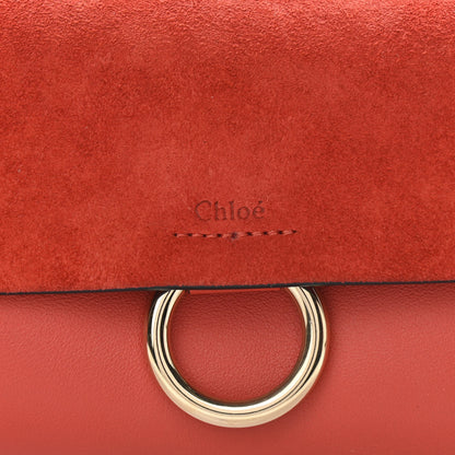 Chloe Suede Calfskin Mini Faye Shoulder Bag Earthy Red 7 of 10