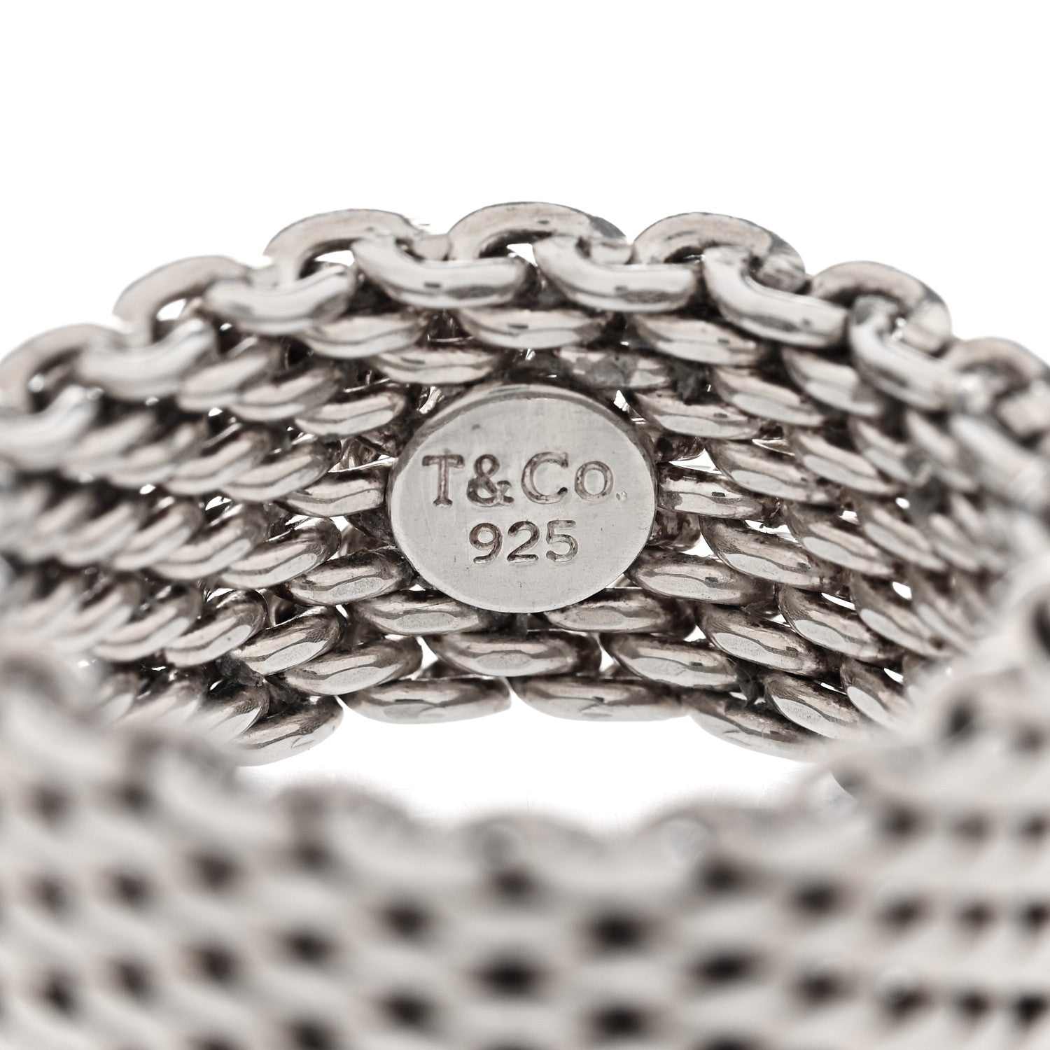 Tiffany Sterling Silver Somerset Mesh Ring 54 6.75 4 of 4