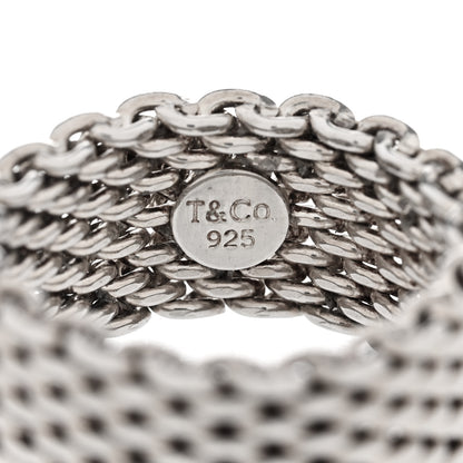 Tiffany Sterling Silver Somerset Mesh Ring 54 6.75 4 of 4