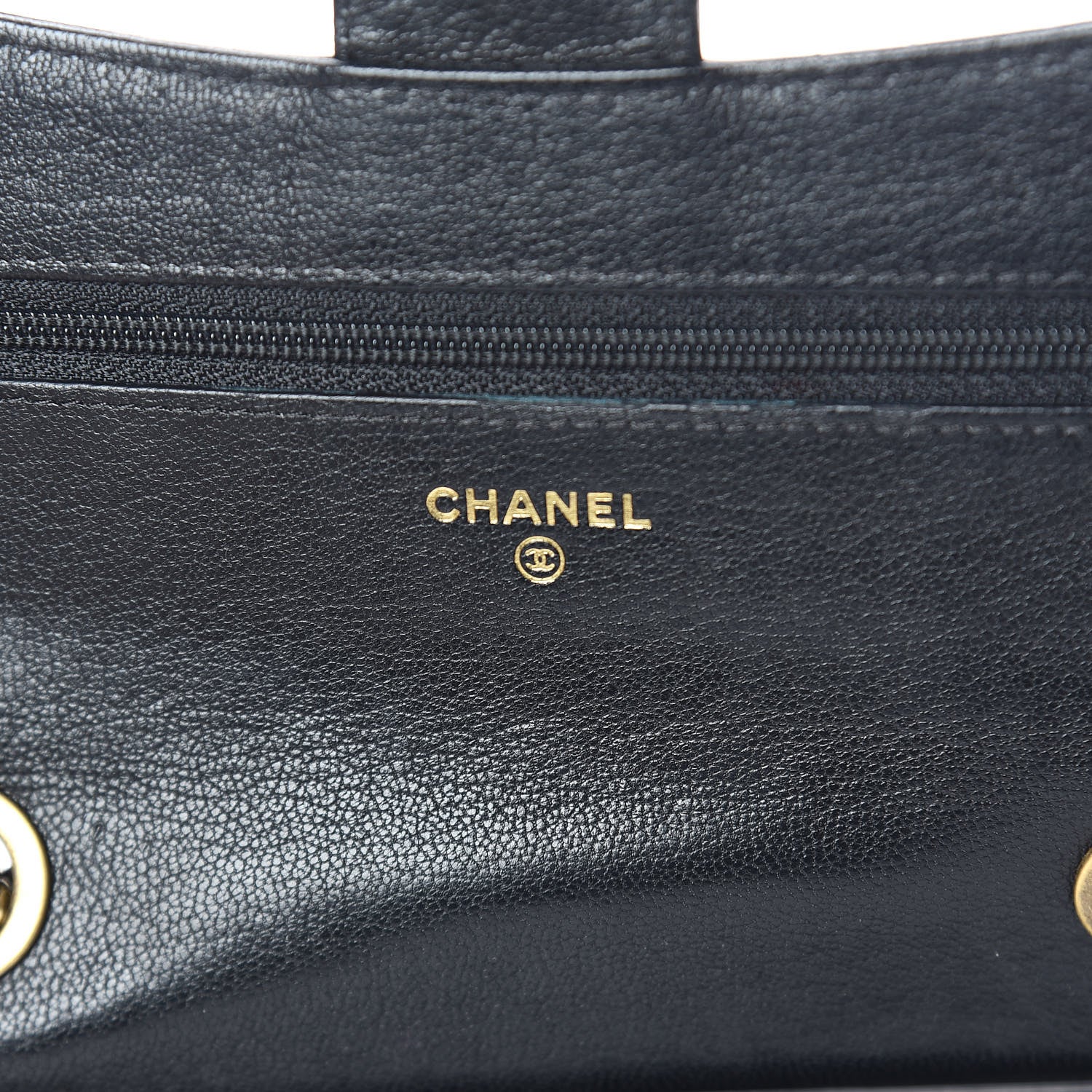 Chanel Patent Goatskin Quilted CC Eyelet Wallet On Chain WOC Black 6 of 11