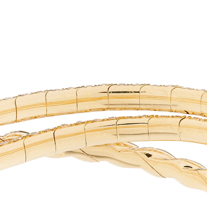 David Yurman 18K Yellow Gold Diamond Paveflex Three Row Bracelet 4 of 4